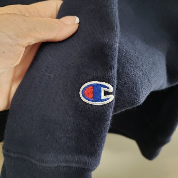 Vintage Champion Sweatshirt Navy Logo L - Picture 5 of 9